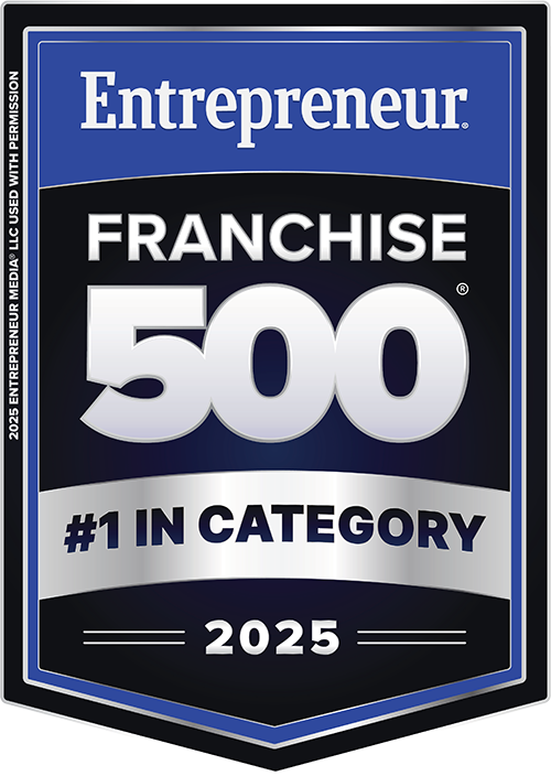 Entrepreneur Franchise 500 award badge showing number one in category for 2025